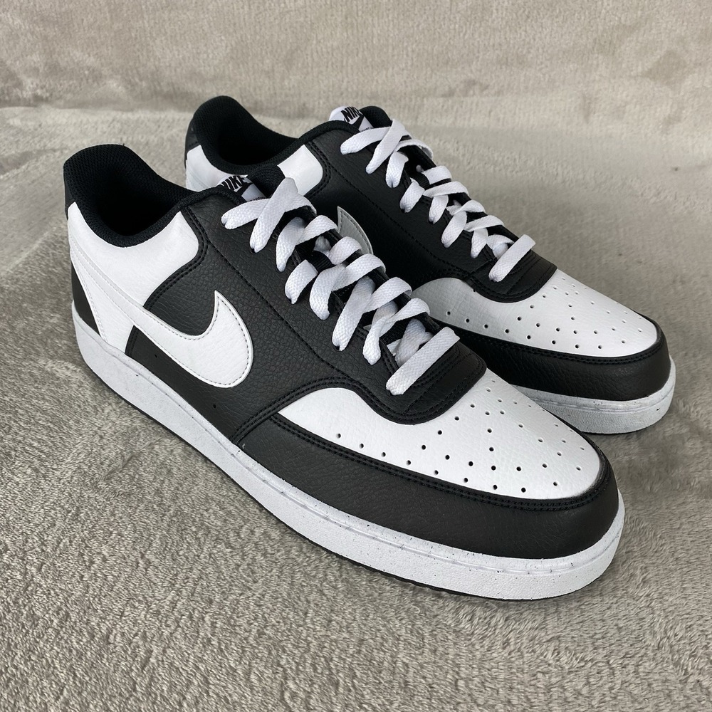 Nike Court Vision Mens Sneakers Shoes Size 13 Black White Next Nature NEW‎